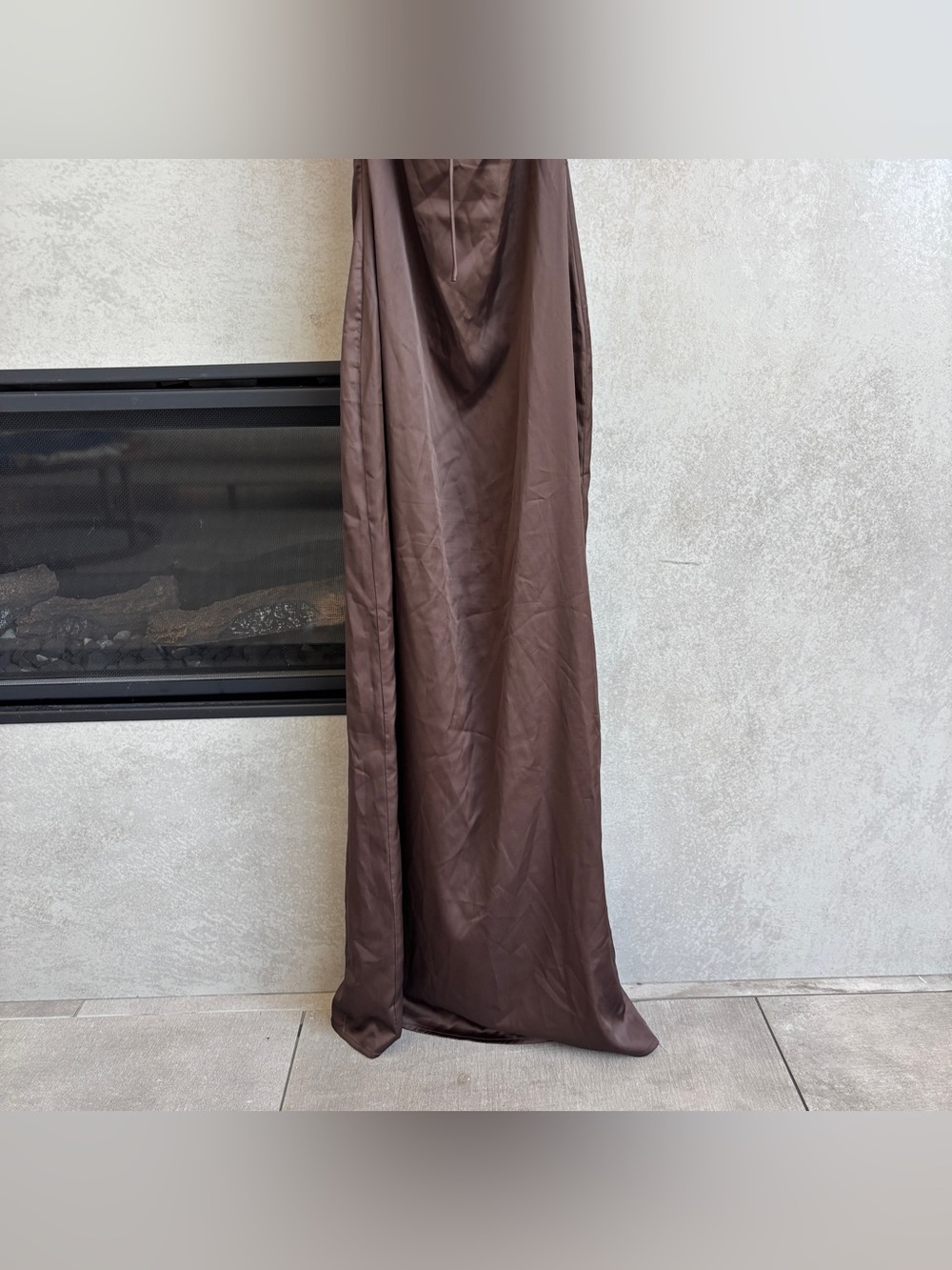 Peppermayo Brown Maxi Slip Dress with Lace Insets - Picture 10 of 13